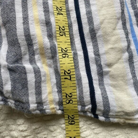 Blue Island Size XS Striped Cover-Up W/ Tassel Trim Sleeves White/Blue/Yellow - Picture 7 of 8